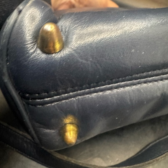 Etienne Aigner Shoulder Bag Blue Leather Crossbody Purse Handcrafted Vintage - Picture 8 of 16